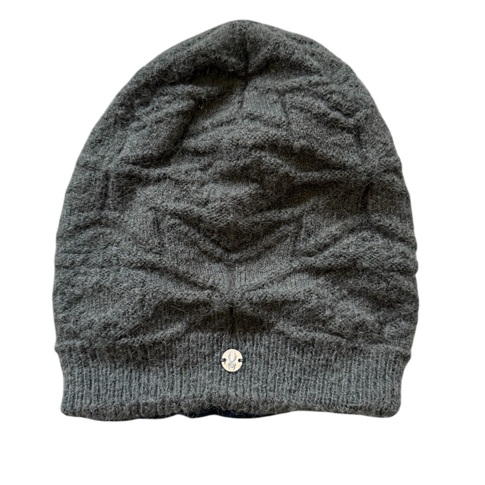 Spyder green Knit Beanie with Button Detail